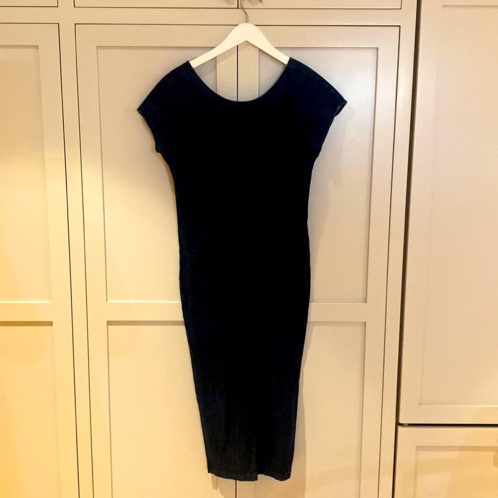 Erica Tanov indigo denim short-sleeved jumpsuit, Size M